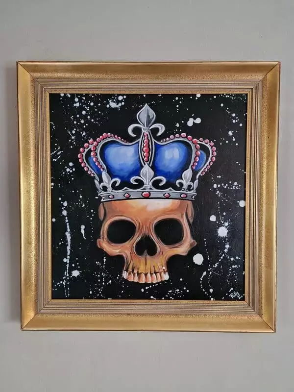 acrylbild golden skull