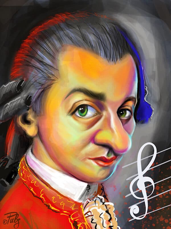 Mozart Karikatur