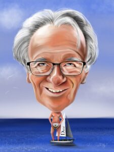 karikatur digita segelboot