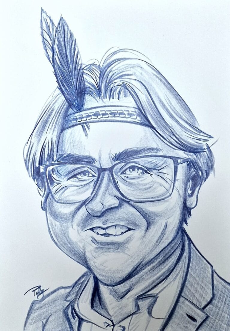 Mann mit Indianer Schmuck